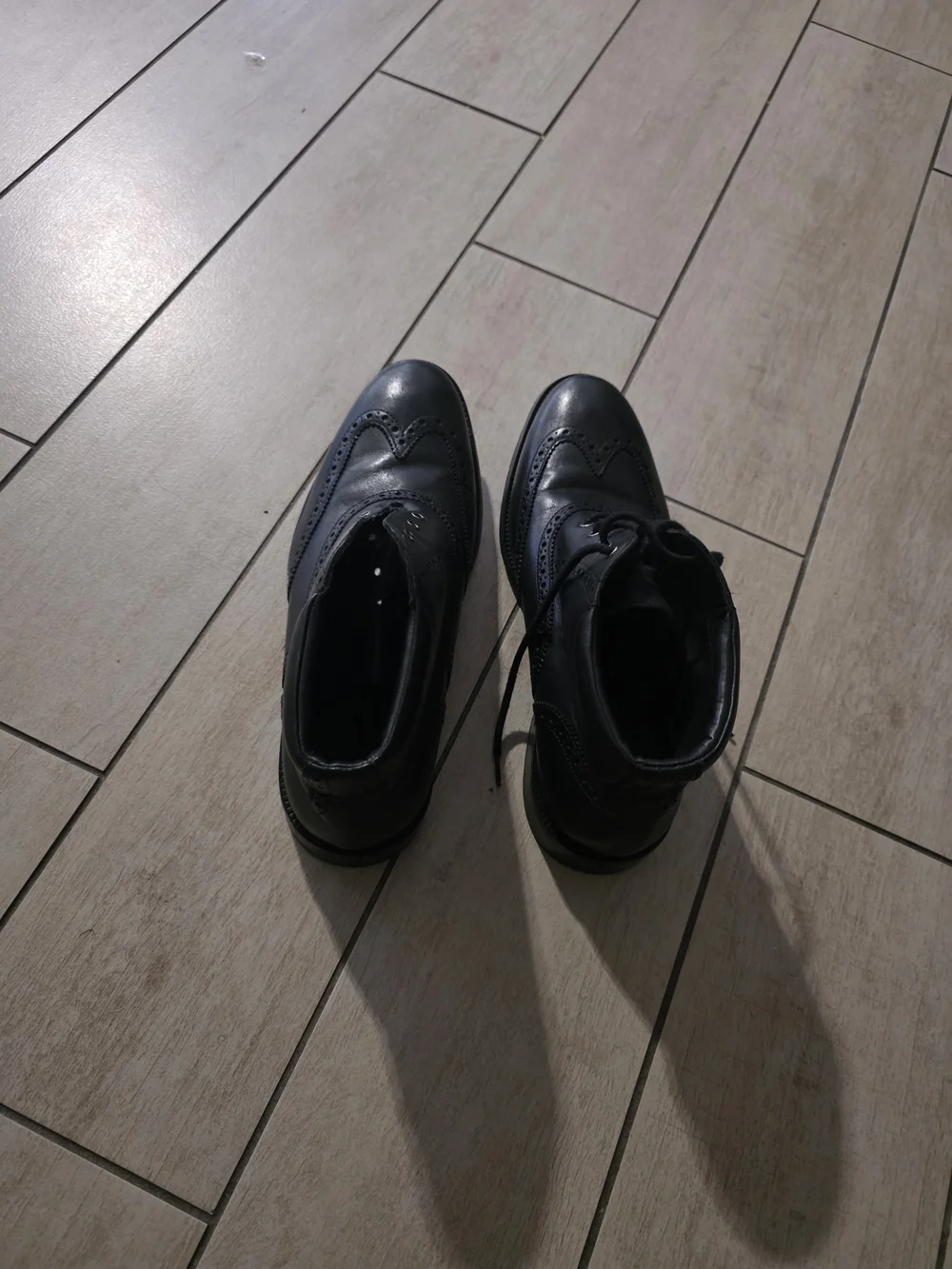 Cole Haan Black Leather Chukka Wingtip Boots